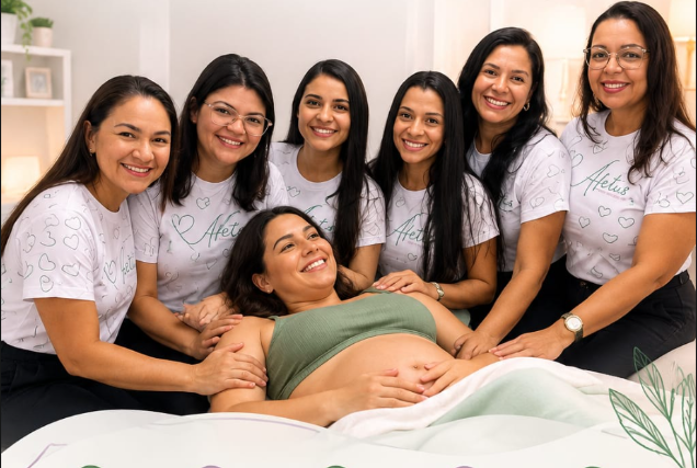 Equipe AFETUS acolhendo uma gestante